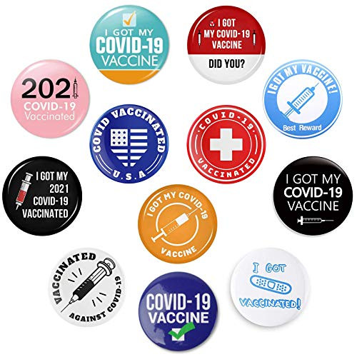 12Pcs Vaccine Button Pins I Got My Vaccine Pins Brooch 1.5in Round Vaccinated Pins Vaccine Memorial Button Pins for Men?Women 12Pcs Vaccine Button Pins I Got My Vaccine Pins Brooch 1.5in Round Vaccinated Pins Vaccine Memorial Button Pins for Men?Women