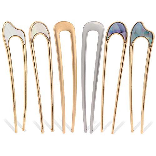 6 Pieces Simple Metal U Shaped Hairpins French Hair Pin Hair Stick Fork Sticks 2 Prongs Updo Chignon Pins for Women Girls Hair Styling Accessories 6 Pieces Simple Metal U Shaped Hairpins French Hair Pin Hair Stick Fork Sticks 2 Prongs Updo Chignon Pins for Women Girls Hair Styling Accessories