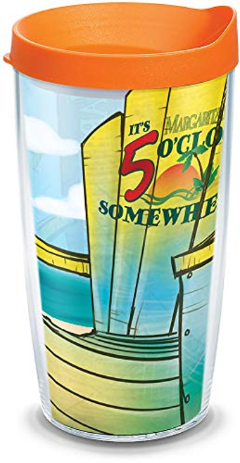 Tervis 1089316 Margaritaville - Adirondack Chair Insulated Tumbler with Wrap and Orange Lid 16oz Clear Tervis 1089316 Margaritaville - Adirondack Chair Insulated Tumbler with Wrap and Orange Lid 16oz Clear