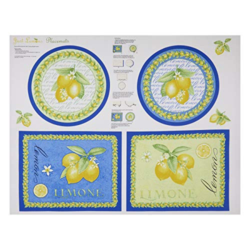 Henry Glass  and  Co. Henry Glass Just Lemons Placemat 36'' Panel Fabric Multi