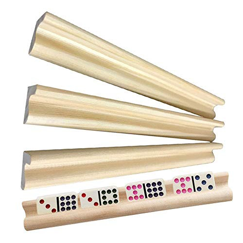 Shiyi 4 Pack Wooden Domino Racks - Domino Trays Holders Organizer for Domino Tiles Mexican Train Mahjong Chickenfoot and Other Domino Games Shiyi 4 Pack Wooden Domino Racks - Domino Trays Holders Organizer for Domino Tiles Mexican Train Mahjong Chickenfoot and Other Domino Games