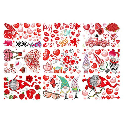 Migaven Valentines Day Window Clings 9 Sheet Valentine's Day Window Clings for Glass Decorations Party Supplies for Wedding Anniversary Valentine's Day Migaven Valentines Day Window Clings 9 Sheet Valentine's Day Window Clings for Glass Decorations Party Supplies for Wedding Anniversary Valentine's Day