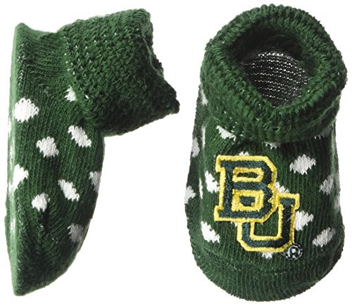 Two Feet Ahead NCAA Newborn Infant Booties with Gift Box Baylor Bears Polka Dot