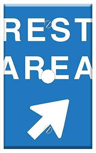 Single Hole Device Telephone-Cable Wall Plate Cover - Rest Area Arrow Right Ahead Travel Stop 1