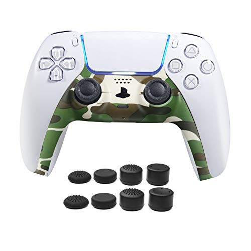 PS5 Controller Faceplate Decorative Trim Shell for DualSense Controller Soft Touch DIY Replacement Clip Shell for PS5 Controller Custom Plates Cover for Playstation 5 Controller -Camo Green-