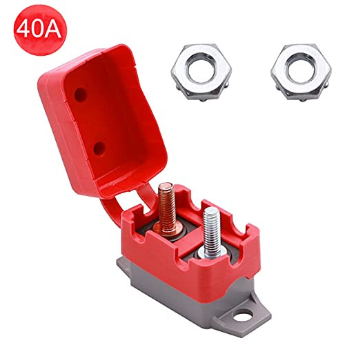 smseace 40 Amp Automatic Reset Circuit Breaker Plastic rustproof housing uses for Trucks Buses Electric Cars car Engines Battery Chargers Cover Bolt Circuit Breaker AR-40A