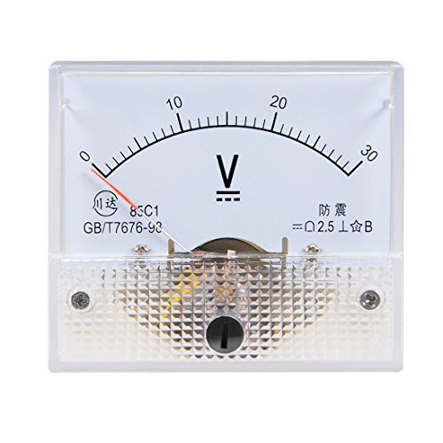 uxcell DC 0-30V Analog Panel Voltage Gauge Volt Meter 85C1 2.5 percent Error Margin