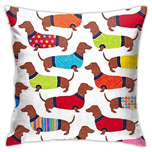antoipyns Dachshunds Throw Pillow Cover Decorative Pillow Case Home Decor Square 18x18 Inches Pillowcase