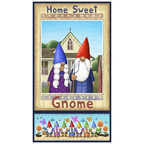 Fabric  and  Fabric QT Fabrics Home Sweet Gnome 24'' Panel Multi