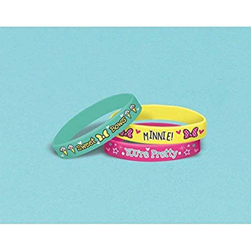 amscan Disney Minnie Mouse Rubber Bracelets Party Favor - Pack of 4 4 pieces Multicolored