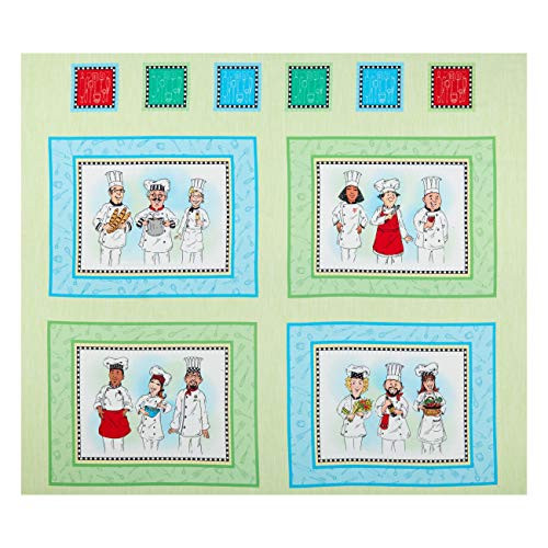 Fabric  and  Fabric QT Fabrics Special Chefs Patch 37'' Panel Light Green