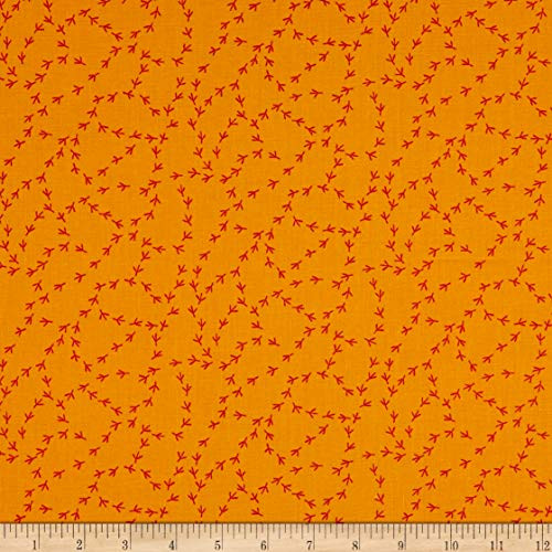 Andover Coop Chicken Scratch Fabric Orange
