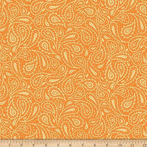 Quilting Treasures QT Fabrics Digital Down On The Farm Paisley Orange
