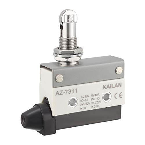 uxcell AZ-7311 Roller Plunger Micro Limit Switch Momentary Panel Mount 1NC plus1NO for CNC Mill 3D Printer Door Switch