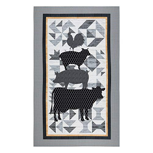 Studio E Fabrics Buttermilk Farmstead 30'' Panel Fabric Black