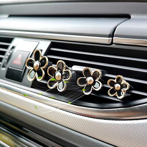 Libloop Daisy Flowers Air Vent Clips Car Freshener Clip Air Vent Decorative Clip for Car Air Vent Decorations Accessories -Black-