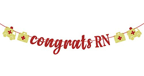 Glitter Congrats RN Banner - Nurse Graduation Decor RN Graduation Sign for Class of 2021 Party Decorations Nursing Grad Party Decorations Red and Gold Glitter Congrats RN Banner - Nurse Graduation Decor RN Graduation Sign for Class of 2021 Party Decorations Nursing Grad Party Decorations Red and Gold