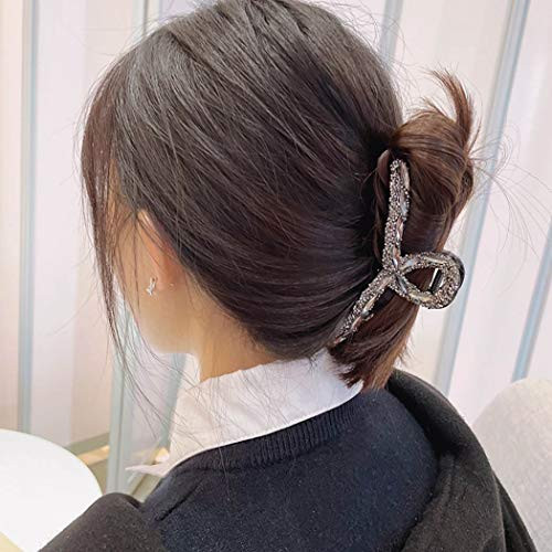Woeoe Crystal Plastic Hair Claw Clip Black Rhinestone Hair Catch Barrettes French Jaw Clamps Strong Hold Non-slip Hair Claw Clips Set Accessories for Women and Girls Woeoe Crystal Plastic Hair Claw Clip Black Rhinestone Hair Catch Barrettes French Jaw Clamps Strong Hold Non-slip Hair Claw Clips Set Accessories for Women and Girls