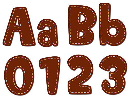 Creative Teaching Press Stitches on Chocolate 4 Designer Letters -6582-