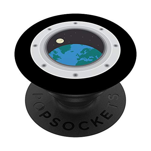 Porthole To Space View of Earth and the Moon spaceship gift PopSockets Grip and Stand for Phones and Tablets