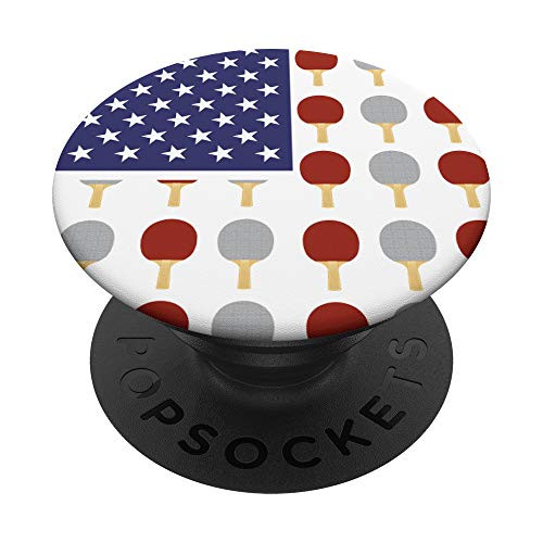 Table Tennis Ping Pong American Flag Cool Sports Lover Gifts PopSockets Grip and Stand for Phones and Tablets