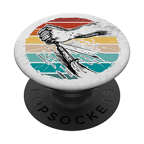 Vintage hand-drawn wood carving carpenter woodworking PopSockets PopGrip- Swappable Grip for Phones  and  Tablets
