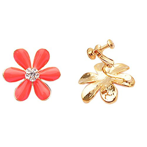 Latigerf Gold Plated Flower Back Non-Pierced Clip on Earring Clips for non Pierced Ears Latigerf Gold Plated Flower Back Non-Pierced Clip on Earring Clips for non Pierced Ears
