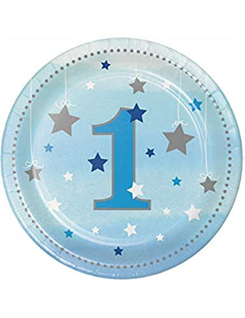 Creative Converting Twinkle One Little Star Boy 1st Birthday Dessert Plates 7" Blue Creative Converting Twinkle One Little Star Boy 1st Birthday Dessert Plates 7" Blue