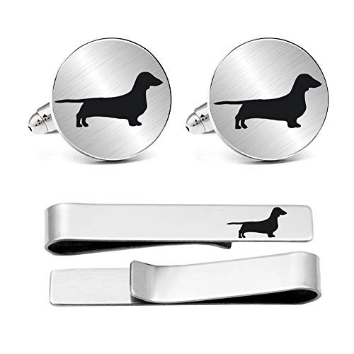 Kooer Dachshund Cufflinks Pet Dog Cuff Links Wedding Jewelrys Gift for Men Groom Groomsman Father Dad Husband