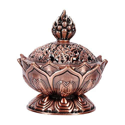Incense Burner Vintage Backflow Smoke Incense Burner Stick Incense Cone Holder Home Decoration-Quality is Our Culture-Red Bronze-