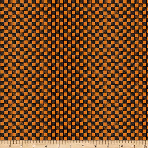 Fabric  and  Fabric QT Fabrics Digital Down On The Farm Check Orange
