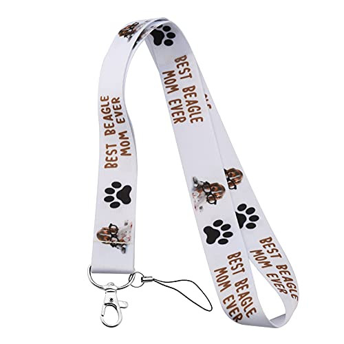 PENQI Beagle Mom Gift Best Beagle Mom Ever Print Lanyard Key Chain Id Card Holder Release Buckle Beagle Dog Lanyard Id Holder Keychain Clip -Beagle Mom Lanyard-