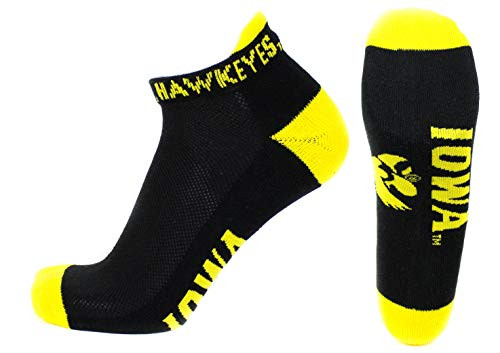 NCAA Iowa Hawkeyes Men's Footie Socks Black-Gold NCAA Iowa Hawkeyes Men's Footie Socks Black-Gold