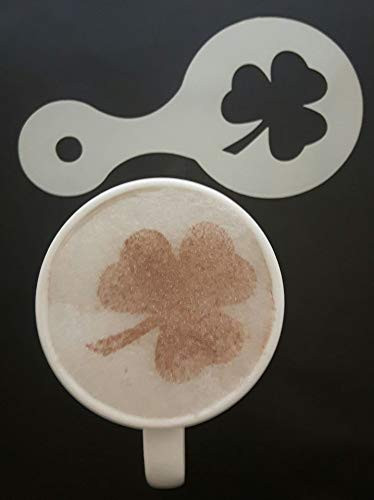 2 x Shamrock Coffee Cup-Cappuccino Stencils Reusable Many Times Cafe Restaurant Pub St Patrick's Day Ireland Irish