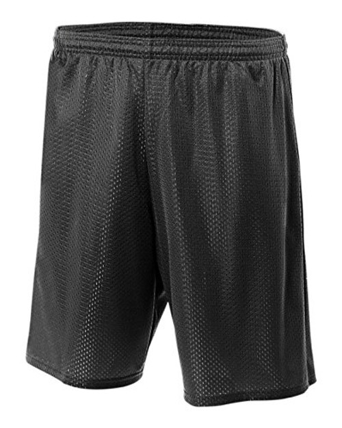 A4 9" Lined Tricot Mesh Short Black XX-Large