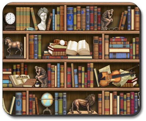 Books in Library - Mouse Pad - by Art Plates - Image by Dan Morris Books in Library - Mouse Pad - by Art Plates - Image by Dan Morris