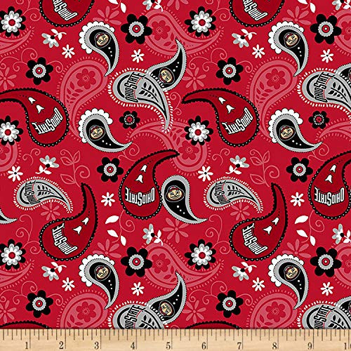 Sykel Enterprises NCAA Ohio State Paisley Cotton Fabric by the Yard