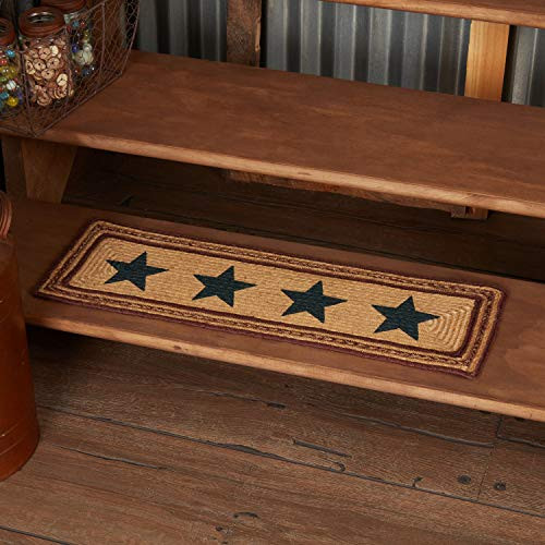 Americana Primitive Flooring - Potomac Tan Stencil Stars Jute Stair Tread Americana Primitive Flooring - Potomac Tan Stencil Stars Jute Stair Tread