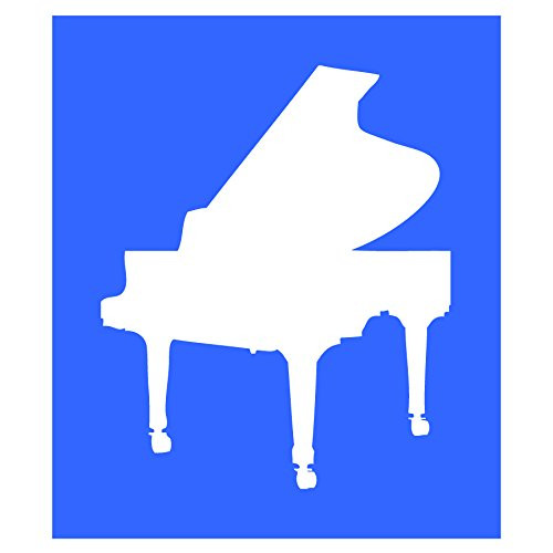 Auto Vynamics - Stencil-Music-Piano - Classic Grand Piano Individual Stencil from Detailed Musical Instruments Stencil Set! - 9-by-10-inch Sheet - Single Design