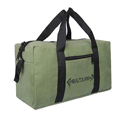 Canvas tool bag heavy-duty - Mechanics Tool Bag Canvas Storage Handbag Portable Toolkit Pouch - tool bag 14 inches -Green-