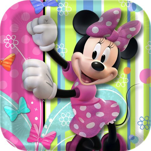 Hallmark Disney Minnie Mouse Bow-tique Square Dessert Plates Party Accessory Hallmark Disney Minnie Mouse Bow-tique Square Dessert Plates Party Accessory