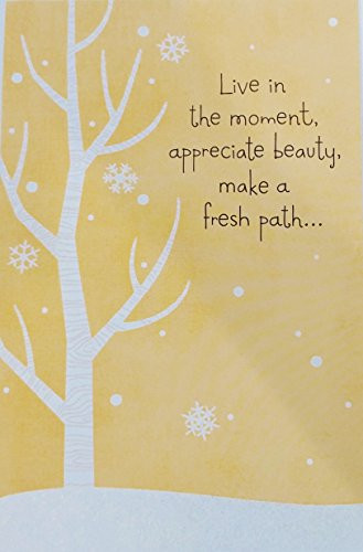 Wishing You Joy and Blessings in the Year Ahead - Happy New Year Greeting Card - "Live in the moment appreciate beauty make a fresh path..."