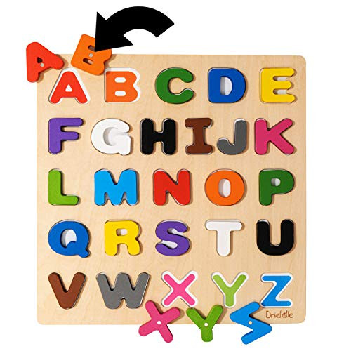 Magnetic Wooden Alphabet Puzzle - Toddler Educational Toy - Learn ABC  and  Colors  Montessori Education Preschool Toys - Driddle