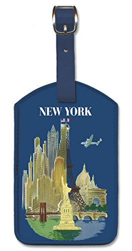 Pacifica Island Art Leatherette Luggage Baggage Tag - New York by Luc Bayle