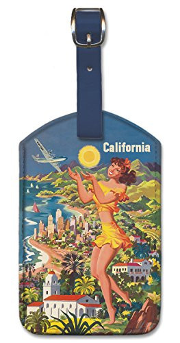 Pacifica Island Art Leatherette Luggage Baggage Tag - California by Joseph Fehér