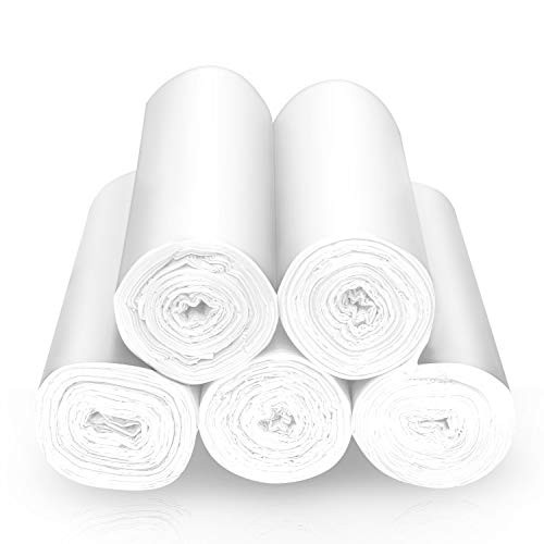 6 Gallon Biodegradable Trash Bags 100 Counts Compostable Garbage Bags Wastebasket Trash Can Liners for Office Bathroom Kitchen Waste Home Yard Bins White