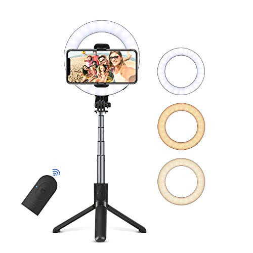 6" Selfie Ring Light Selfie Light with Tripod Stand  and  Cell Phone Holder for Live Stream-Makeup Phone Ring Light 3 Mode Led Camera Light for YouTube Video-Photography Compatible with iPhone Android