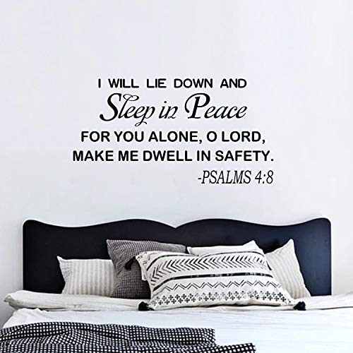 AnFigure Wall Decals for Bedroom Scripture Wall Decal Quotes Religious Christian Church Bible Verse Faith Prayer Biblical Lord Home Art Decor Vinyl Sticker I Will Lie Down and Sleep in Peace 21"x11" AnFigure Wall Decals for Bedroom Scripture Wall Decal Quotes Religious Christian Church Bible Verse Faith Prayer Biblical Lord Home Art Decor Vinyl Sticker I Will Lie Down and Sleep in Peace 21"x11"