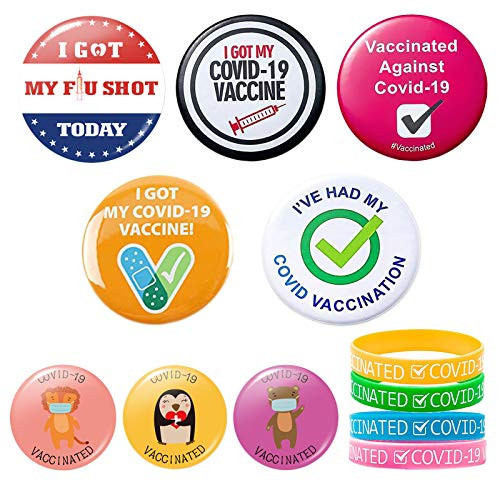 HOZOE COVID Vaccination Pin?CDC Encourage Public Health SafetyI Got My Covid-19 Vaccine Button Pin And I Got a Covid-19 Vaccination Silicone Wristbands Badge Button And Rubber Bracelets 12pcs -#1- HOZOE COVID Vaccination Pin?CDC Encourage Public Health SafetyI Got My Covid-19 Vaccine Button Pin And I Got a Covid-19 Vaccination Silicone Wristbands Badge Button And Rubber Bracelets 12pcs -#1-