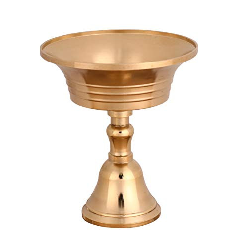 IMIKEYA Ghee Lamp Butter Lamp Holder Golden Cup Candle Holder Tibetan Brass Oil Lamp Buddhist Altar Supplies for Temples